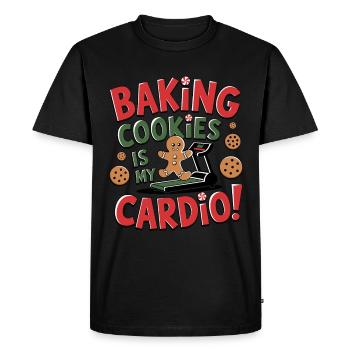Christmas Time Cookies Gingerbread Baking - Men's Premium Organic T-Shirt - black - Front - Nico (187cm)
