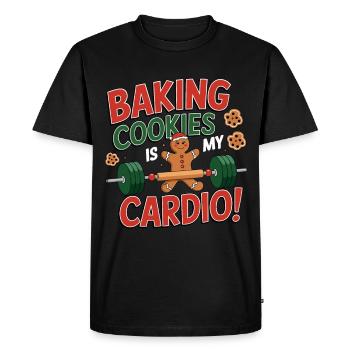 Christmas Time Cookies Gingerbread Baking - Men's Premium Organic T-Shirt - black - Front - Nico (187cm)