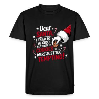 Christmas Time Cookies Gingerbread Baking - Men's Premium Organic T-Shirt - black - Front - Nico (187cm)