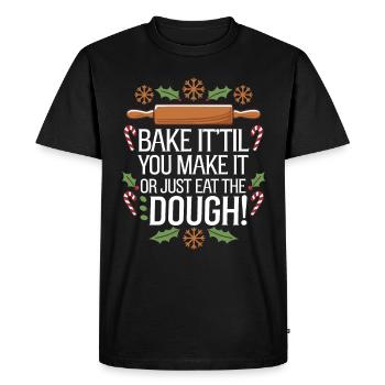 Christmas Time Cookies Gingerbread Baking - Men's Premium Organic T-Shirt - black - Front - Nico (187cm)