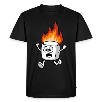 Marshmallow Burning - Men's Premium Organic T-Shirt - black - Front - Nico (187cm)