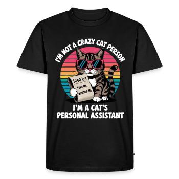 Funny cat saying - Men's Premium Organic T-Shirt - black - Front - Nico (187cm)