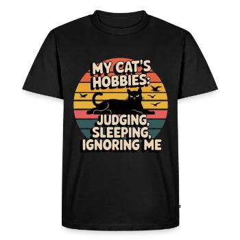 Funny cat saying - Men's Premium Organic T-Shirt - black - Front - Nico (187cm)