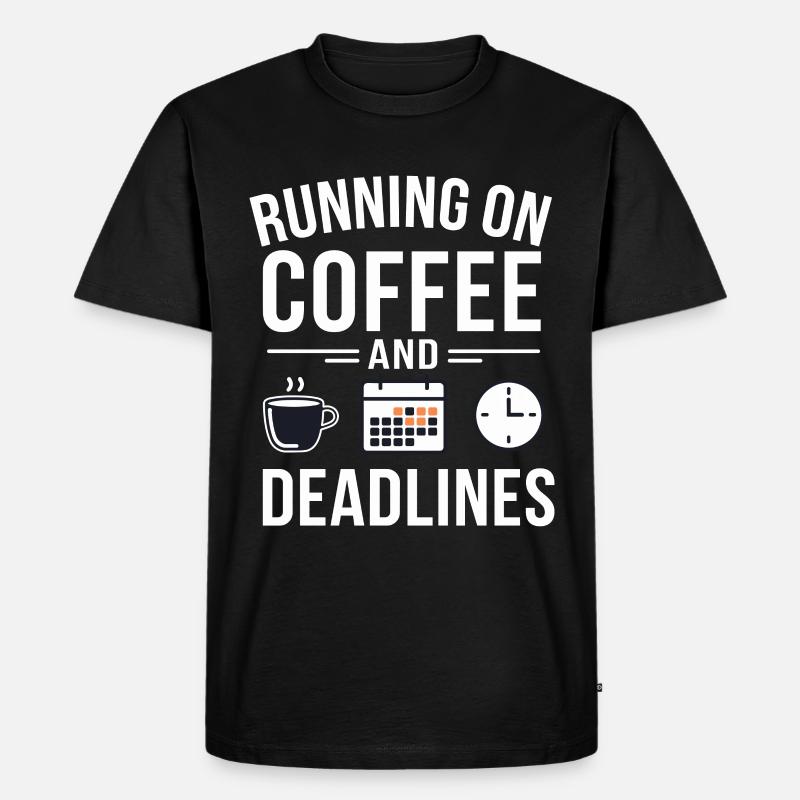 Office Coffee Deadline - Men's Premium Organic T-Shirt - black