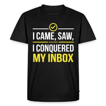 Office Humor - Men's Premium Organic T-Shirt - black - Front - Nico (187cm)