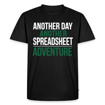 Tableur d’humour de bureau - T-shirt Premium bio Homme - noir - Devant - Nico (187cm)