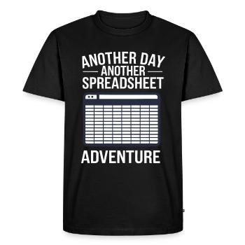 Tableur d’humour de bureau - T-shirt Premium bio Homme - noir - Devant - Nico (187cm)