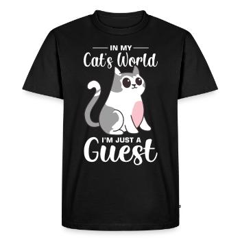 Funny cat saying - Men's Premium Organic T-Shirt - black - Front - Nico (187cm)