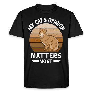 Funny cat saying - Men's Premium Organic T-Shirt - black - Front - Nico (187cm)
