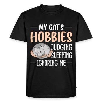 Witziger Katzen Spruch - Männer Premium Bio T-Shirt - Schwarz - Vorne - Nico (187cm)