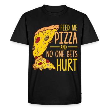 Funny pizza saying - Men's Premium Organic T-Shirt - black - Front - Nico (187cm)