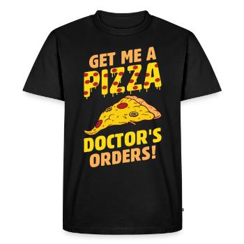 Drôle de dicton de pizza - T-shirt Premium bio Homme - noir - Devant - Nico (187cm)