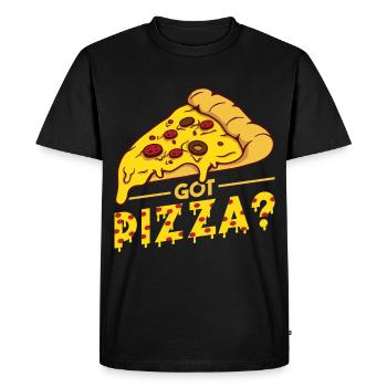 Funny pizza saying - Men's Premium Organic T-Shirt - black - Front - Nico (187cm)