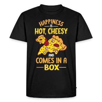 Funny pizza saying - Men's Premium Organic T-Shirt - black - Front - Nico (187cm)