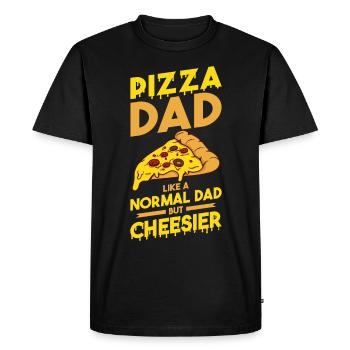 Drôle de dicton de pizza - T-shirt Premium bio Homme - noir - Devant - Nico (187cm)