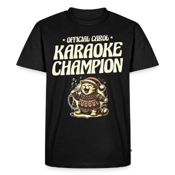 Champion officiel de Carol Karaoke ! Noël - T-shirt Premium bio Homme - noir - Devant - Nico (187cm)