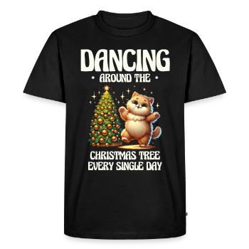Dancing around the Christmas tree every holiday - Men's Premium Organic T-Shirt - black - Front - Nico (187cm)