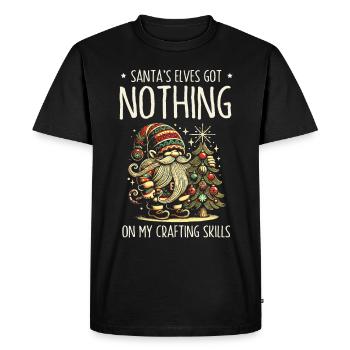 Elven Santa Claus Non Crafting Skill - Men's Premium Organic T-Shirt - black - Front - Nico (187cm)