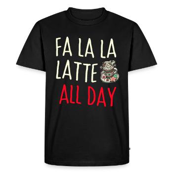 Fa la Latte toute la journée !, Café de Noël - T-shirt Premium bio Homme - noir - Devant - Nico (187cm)