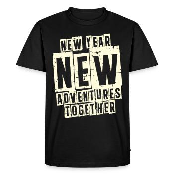Nouvel An, Nouvelles Aventures Ensemble, Aventures en Couple - T-shirt Premium bio Homme - noir - Devant - Nico (187cm)
