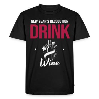 New Year's resolution: Drink more wine, wine goals - Men's Premium Organic T-Shirt - black - Front - Nico (187cm)