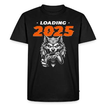 Loading 2025, New Year's excitement, gaming anticipation - Men's Premium Organic T-Shirt - black - Front - Nico (187cm)