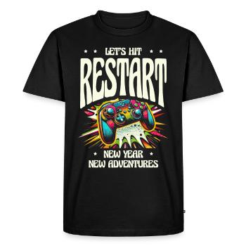 Que s’écrive un nouveau départ, une nouvelle année, de nouvelles aventures - T-shirt Premium bio Homme - noir - Devant - Nico (187cm)