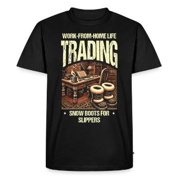 Work From Home Life Swap Snow Boots Slipper - Men's Premium Organic T-Shirt - black - Front - Nico (187cm)
