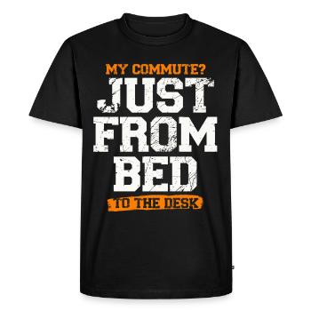 My way from bed to desk remote work fun - Men's Premium Organic T-Shirt - black - Front - Nico (187cm)