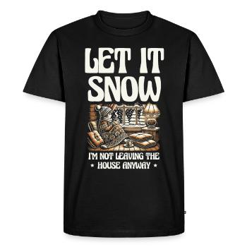 Let it snow, don't leave the house, winter comfort - Men's Premium Organic T-Shirt - black - Front - Nico (187cm)