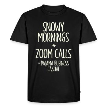 Matins enneigés + appels Zoom = Pyjama Business - T-shirt Premium bio Homme - noir - Devant - Nico (187cm)