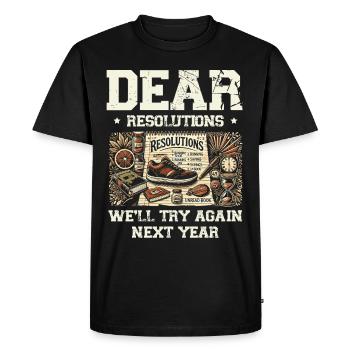 New resolutions, we'll try next year - Men's Premium Organic T-Shirt - black - Front - Nico (187cm)