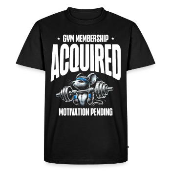 Adhésion à une salle de sport Motivation acquise - T-shirt Premium bio Homme - noir - Devant - Nico (187cm)