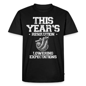 This year's resolution lowers expectations for the new year - Men's Premium Organic T-Shirt - black - Front - Nico (187cm)