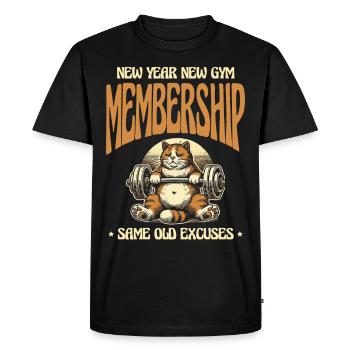 Nouvelle année, nouvelle adhésion, vieilles excuses - T-shirt Premium bio Homme - noir - Devant - Nico (187cm)