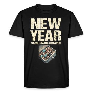 Nouvel An Même tiroir à collations, Nouvel An - T-shirt Premium bio Homme - noir - Devant - Nico (187cm)