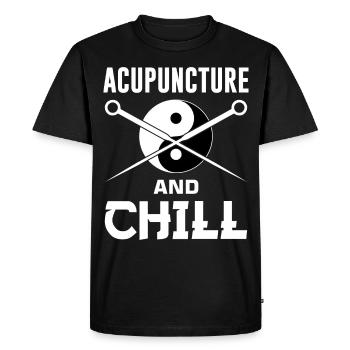 Chi Qi Ying Yang Médecine traditionnelle chinoise - T-shirt Premium bio Homme - noir - Devant - Nico (187cm)