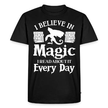 rat de bibliothèque Dragon Fantasy Amateur de livres - T-shirt Premium bio Homme - noir - Devant - Nico (187cm)