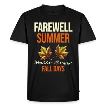 Adieu l’été Bonjour douillet journées d’automne câlinées - T-shirt Premium bio Homme - noir - Devant - Nico (187cm)