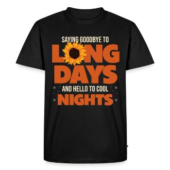 Adieu les longues journées et bonjour les nuits fraîches - T-shirt Premium bio Homme - noir - Devant - Nico (187cm)