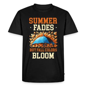 Summer fades, but autumn colors bloom autumn - Men's Premium Organic T-Shirt - black - Front - Nico (187cm)