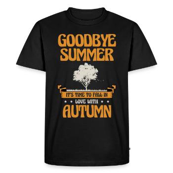 Goodbye summer it's time for autumn fans - Men's Premium Organic T-Shirt - black - Front - Nico (187cm)