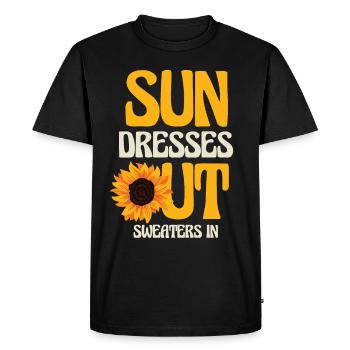 S’habiller au soleil, Pull à l’intérieur, Étreindre le vintage - T-shirt Premium bio Homme - noir - Devant - Nico (187cm)