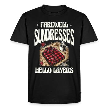 Abschiedssondresse Hallo Schichten Herbstmodie - Men's Premium Organic T-Shirt - black - Front - Nico (187cm)