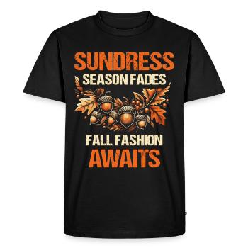 Sundress season fades, fall fashion awaits - Men's Premium Organic T-Shirt - black - Front - Nico (187cm)
