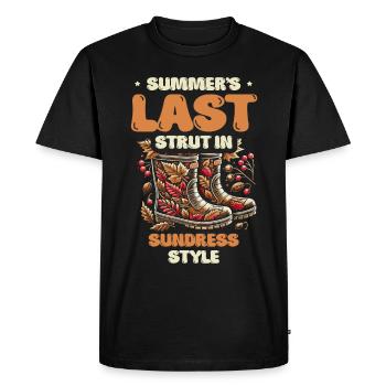 Last strut of summer in sundress style autumn - Men's Premium Organic T-Shirt - black - Front - Nico (187cm)