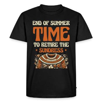 End of summer, time to retire Sunddress - Men's Premium Organic T-Shirt - black - Front - Nico (187cm)