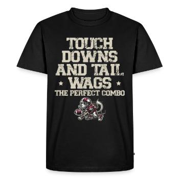 Touchdowns and Tailwags, The Combination, Football - Men's Premium Organic T-Shirt - black - Front - Nico (187cm)