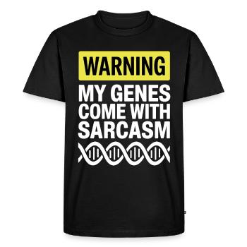 Sarcasme Gènes ADN Génétique - T-shirt Premium bio Homme - noir - Devant - Nico (187cm)
