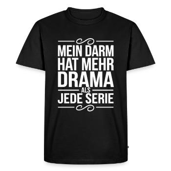 Mon intestin a plus de drame que n’importe quelle série – drôle - T-shirt Premium bio Homme - noir - Devant - Nico (187cm)